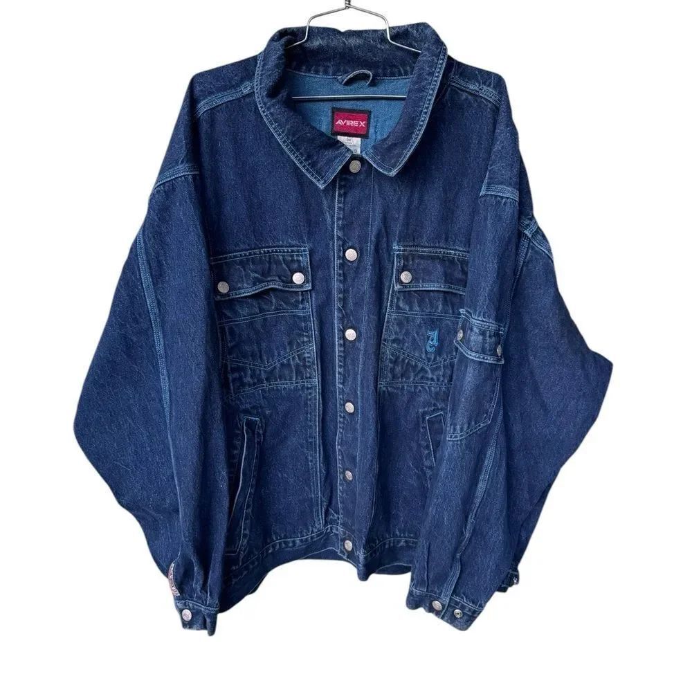 Avirex Y2K Vintage Dark Denim Jean Jacket 3X Mens